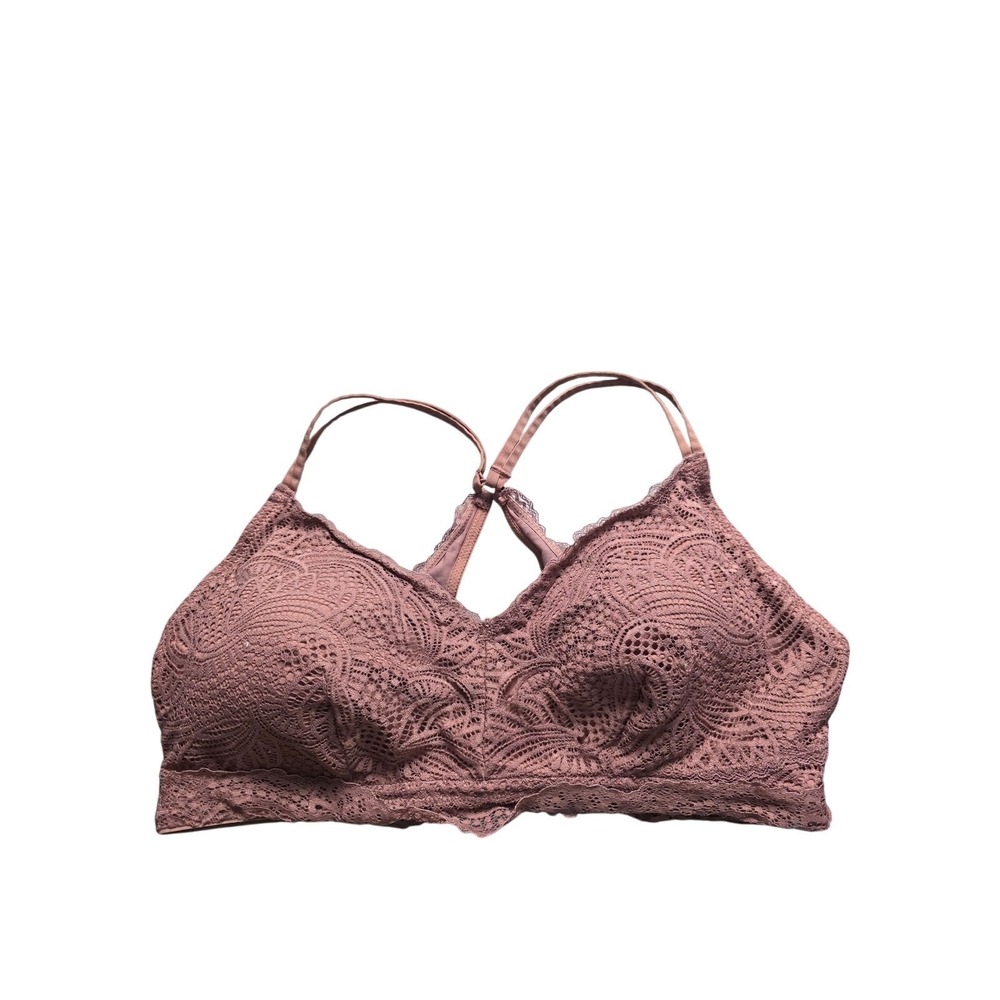 Maurices Wireless Padded Pullover Bra 1x Womens Plus Size Lace Mauve‎